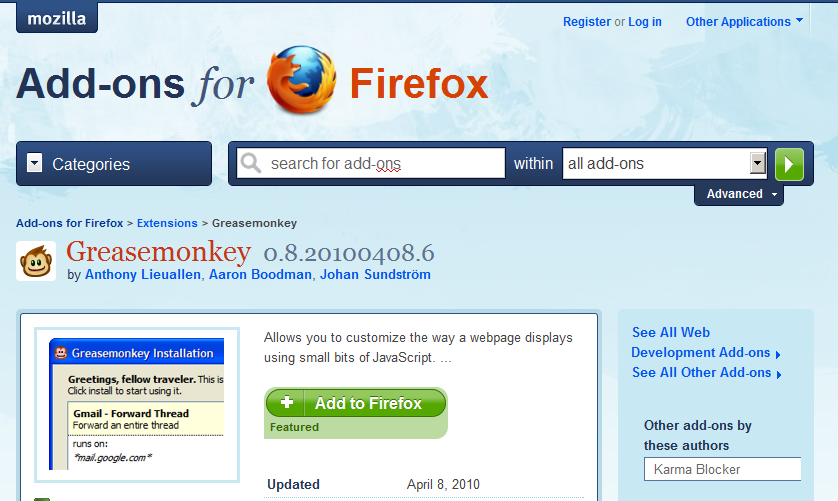 Cara installera manus di Greasemonkey Firefox