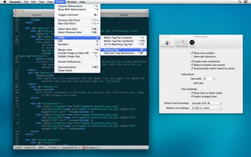 text editor for mac show line endings