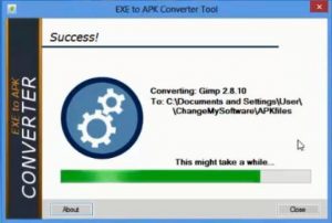 convert exe file to apk file