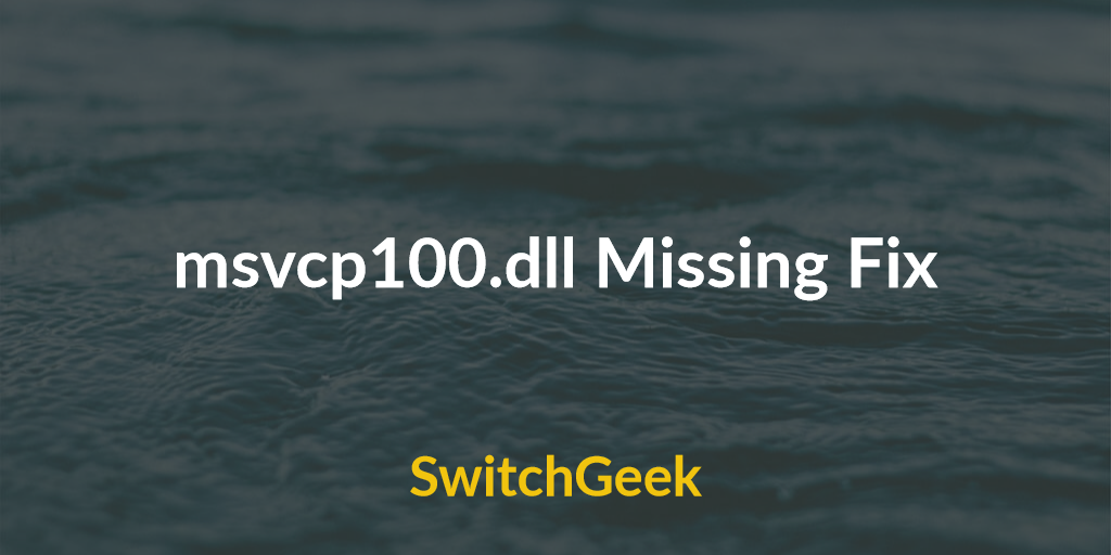 msvcp.dll is missing from your computer